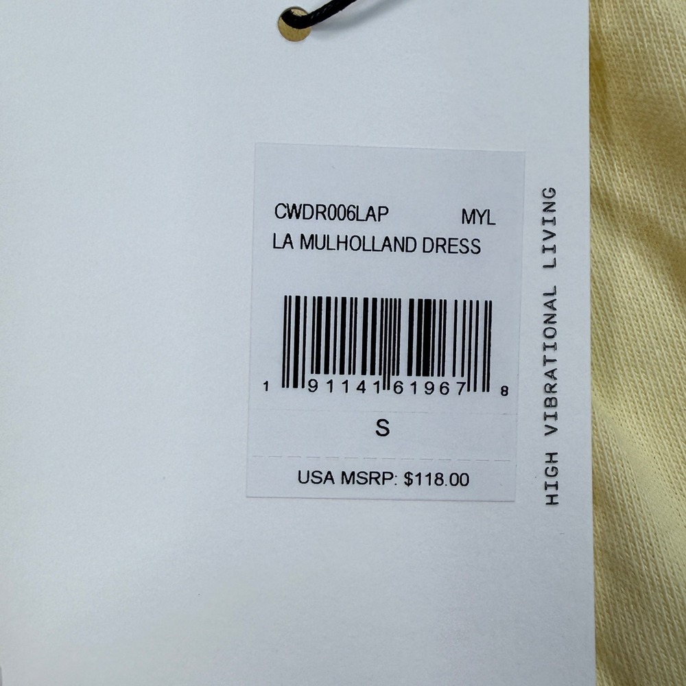 Spiritual Gangster Womens Size Small LA Mulholland Dress Yellow Palm Tree NEW - Picture 6 of 10
